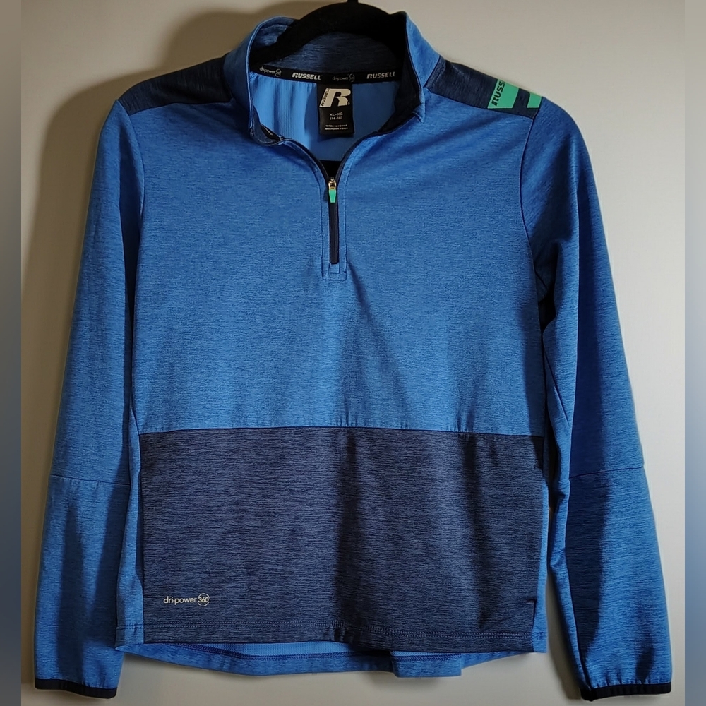 Russell Athletic Boy's Shirt Quarter-Zip Pullover Dri-power 360 Sz XL (14-16)